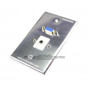 Placa Tapa VGA + Audio Jack 3.5 mm IDC Aluminio